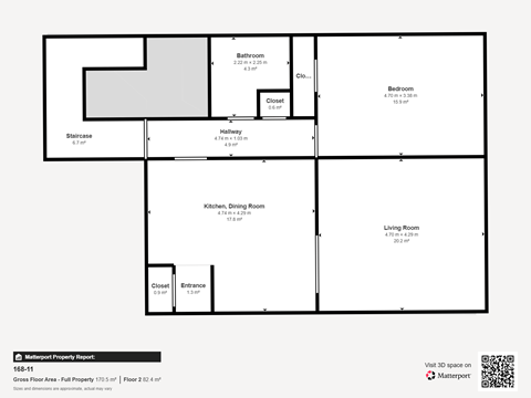 Floor plan for 3 beds, 2 baths
